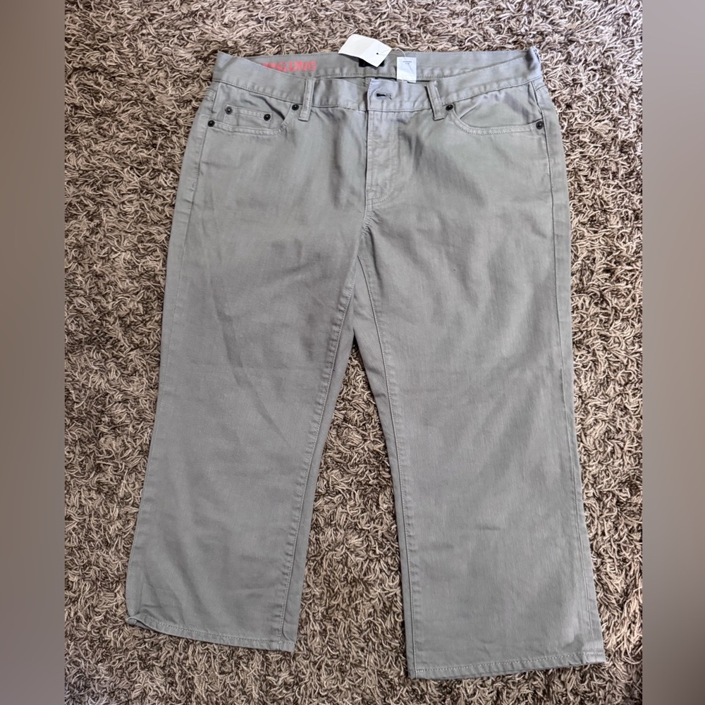 JCrew Gray Wide-Leg Pants, size 32. Hipslung, cropped. NWT